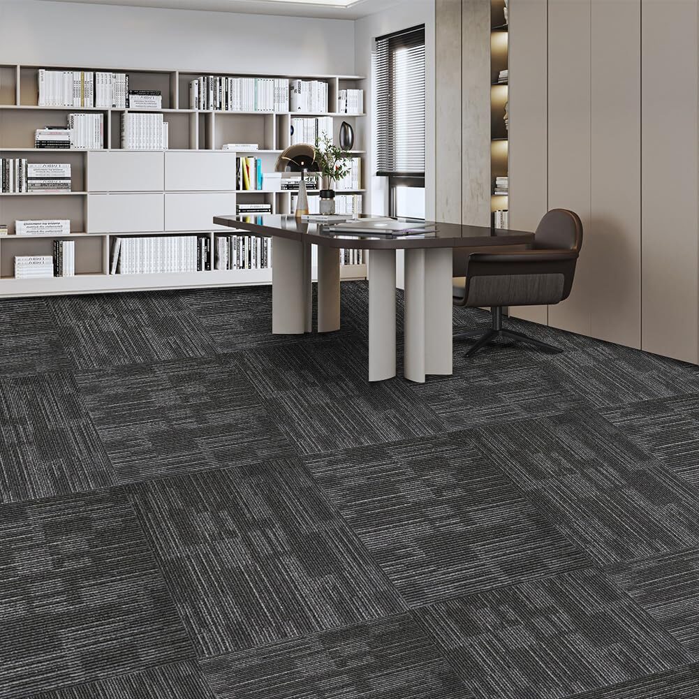 Commercial carpet tiles in a modern Calgary office